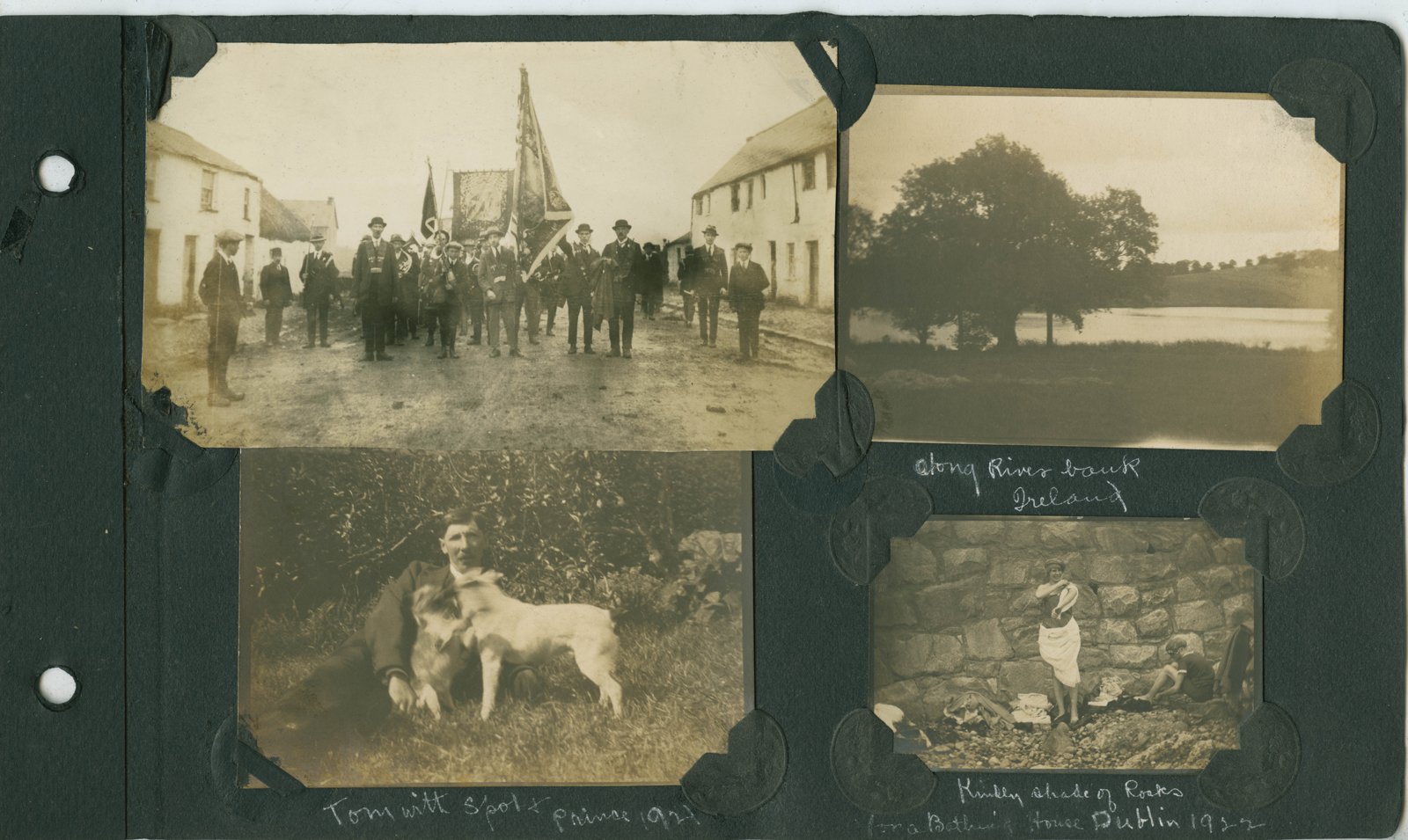 Album page showing various scenes around Ireland, 1920s.