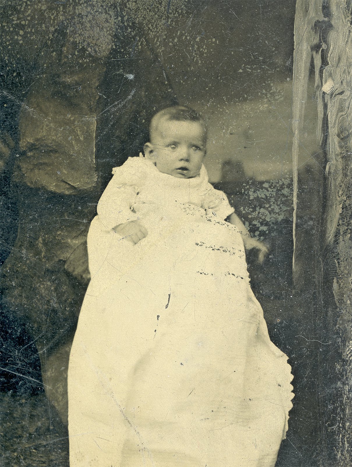 Christening photograph of Thomas Brown, maternal grandfather of Chris Murray, c. 1880.