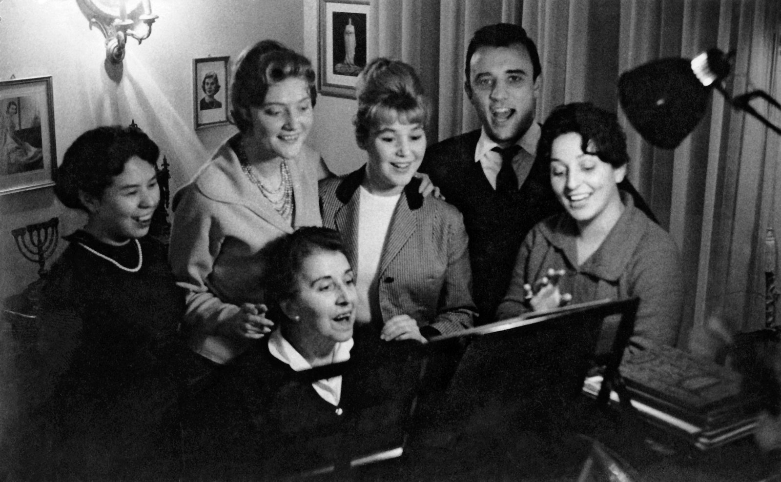Frances McDermott with her singing class, on via Col di Lana in Rome, c. 1959.