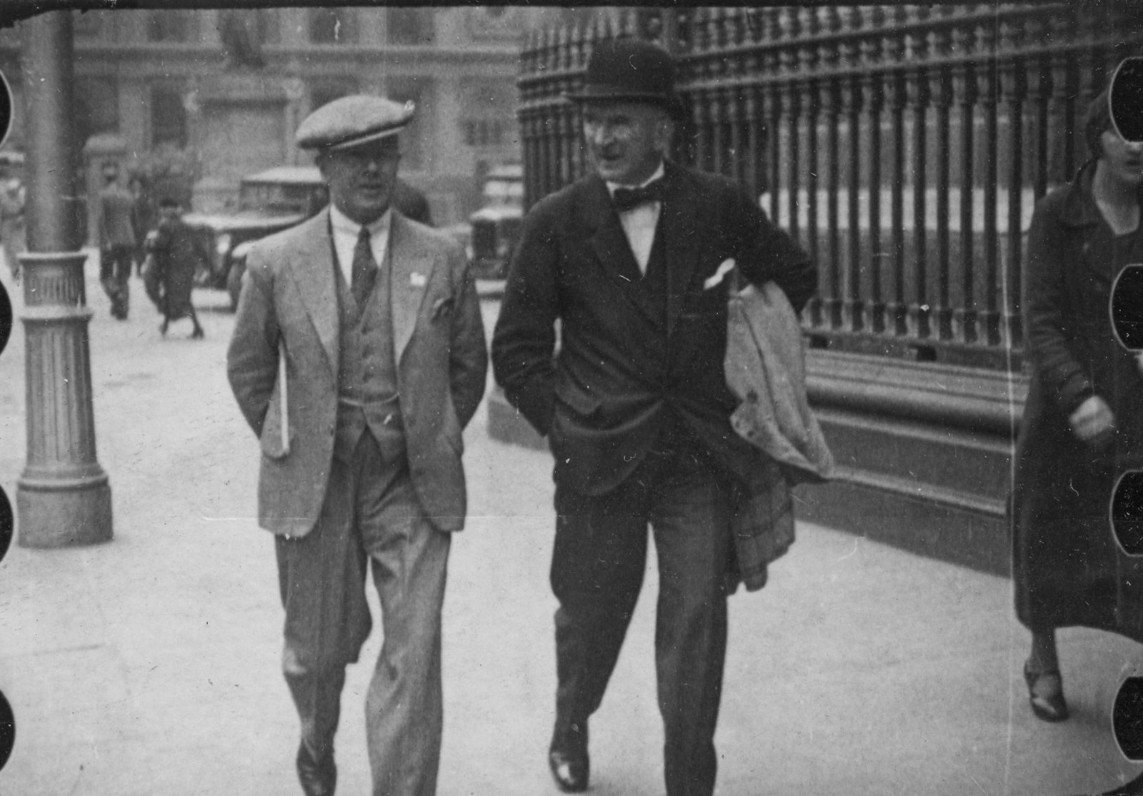 Roy Meerwald Baker (left) pictured with an unknown man, Dublin c. 1920s.
