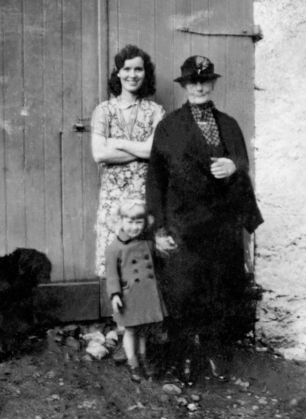 Eva Clerkin and her mother, Ellen Mc Meel with a child, Monaghan