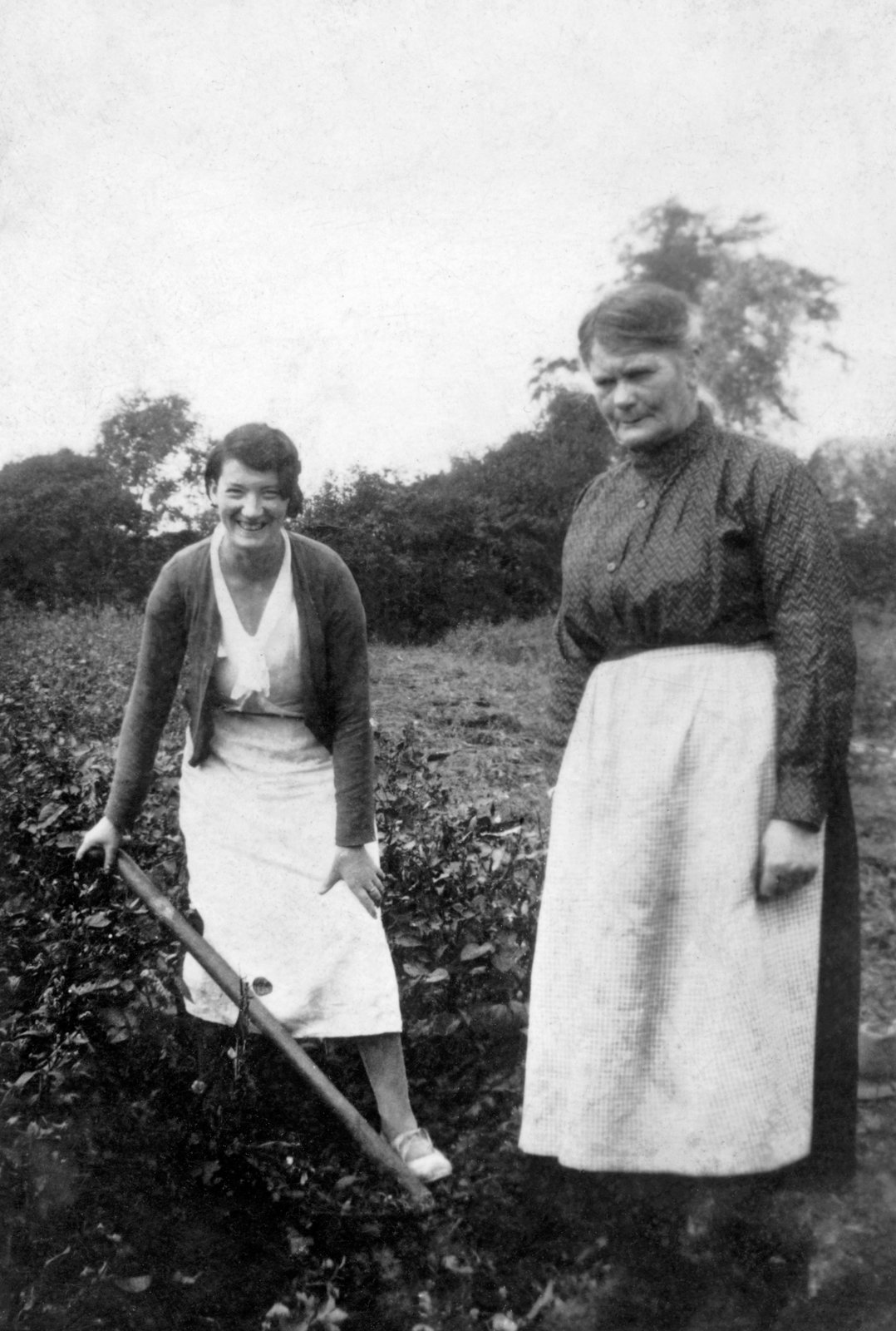 Mary McKenna and her mother Ellen McMeel, digging potatoes, County Monaghan