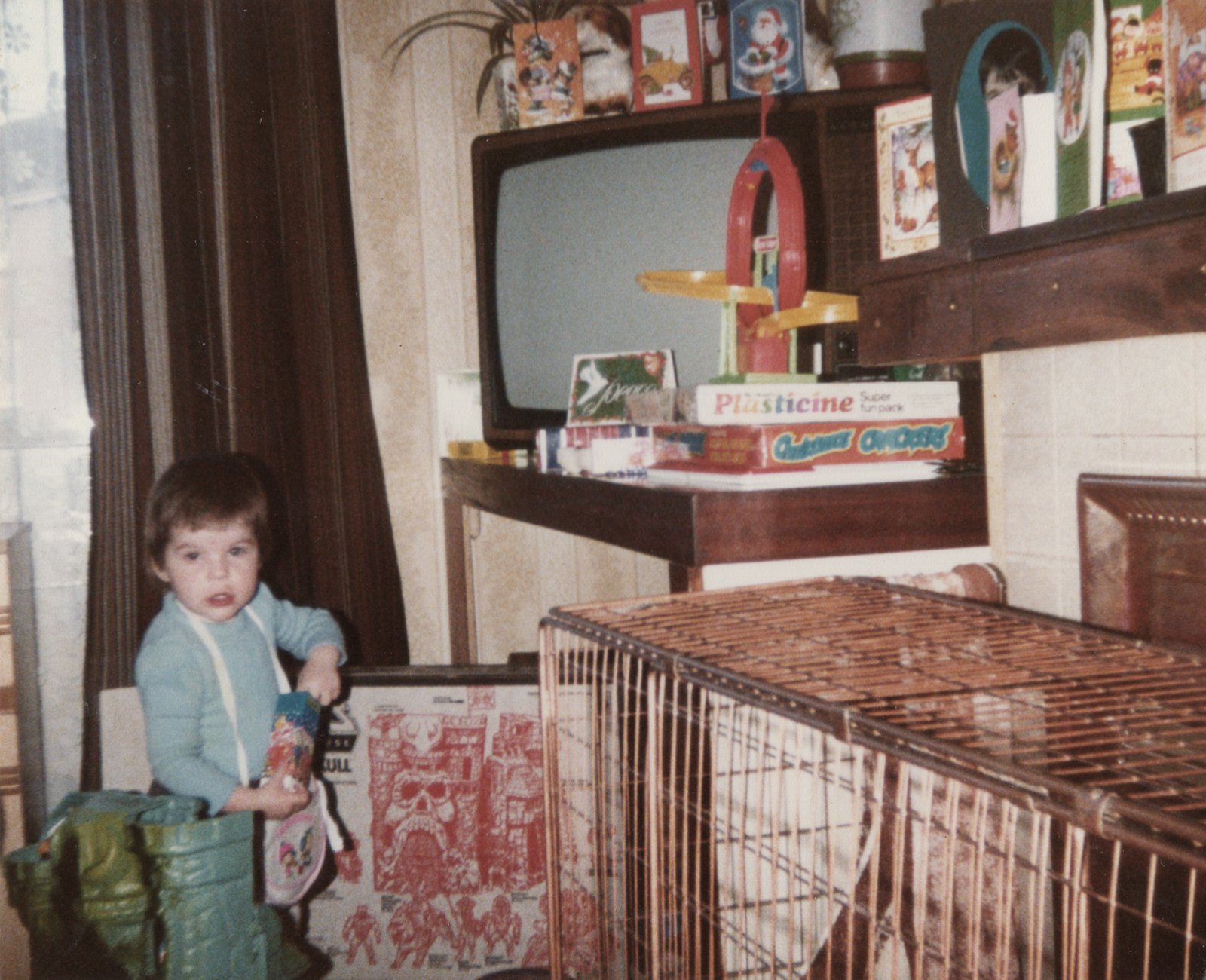 Lisa Crowne as a child, playing at the family home on the Strathroy Housing Estate in Omagh, 1984.