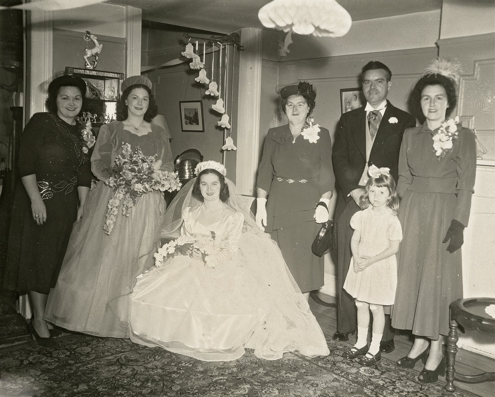 Wedding of Mildred and William, (Alice’s parents). September 18th 1948, in their apartment in Dean Street, Brooklyn.