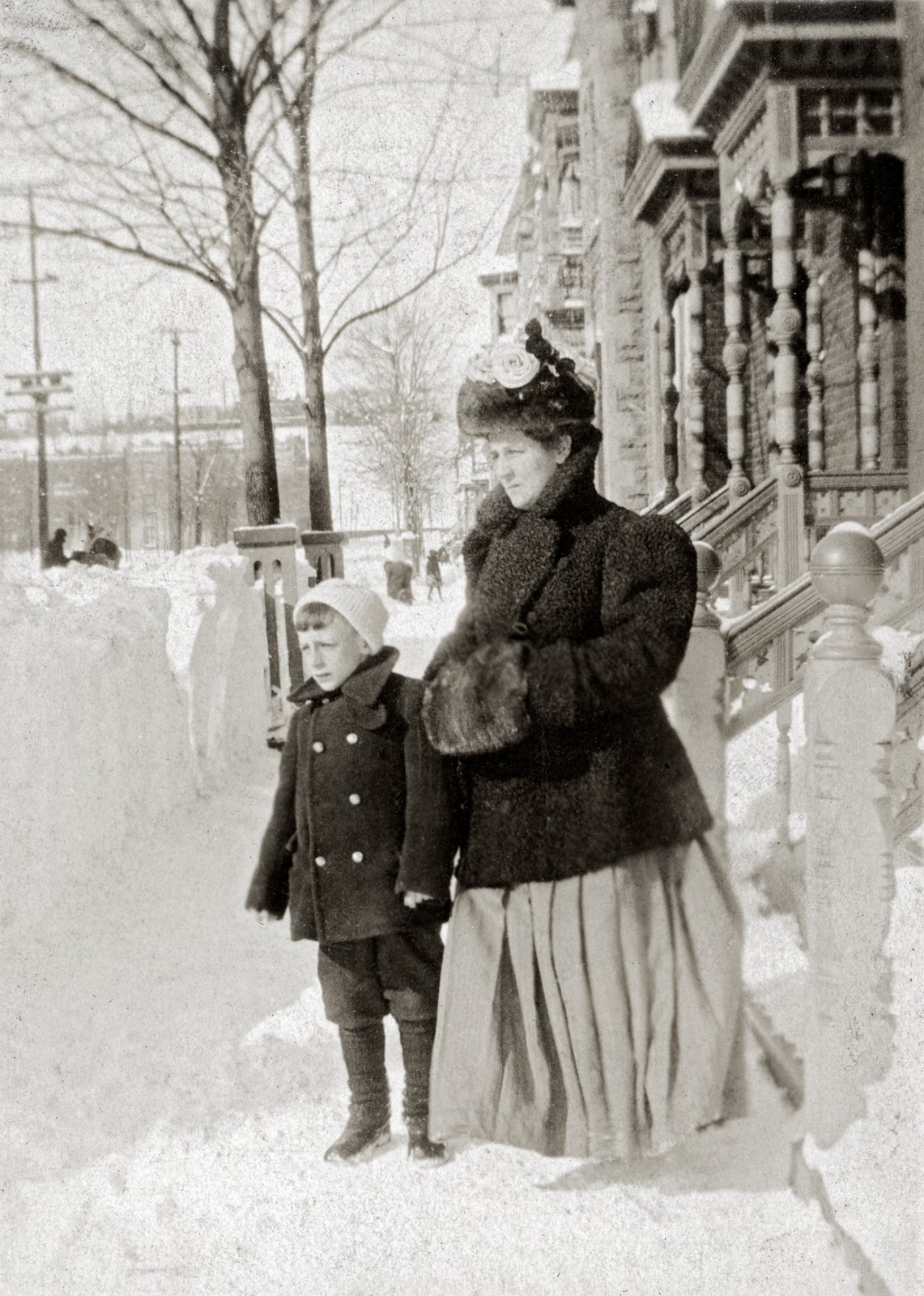 William Tierney and his mother Ellen (Donnelly) Tierney, Laporte Avenue in the St. Henri neighbourhood of Montreal, c. 1910.