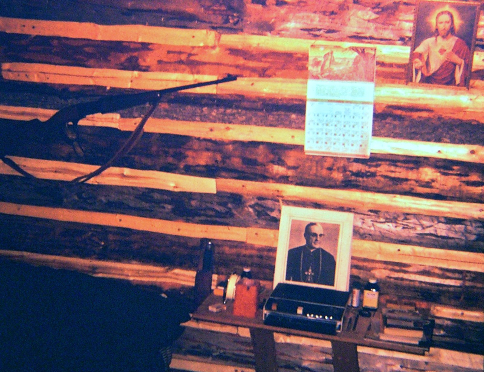 Inside Brian’s log cabin, June 1972.