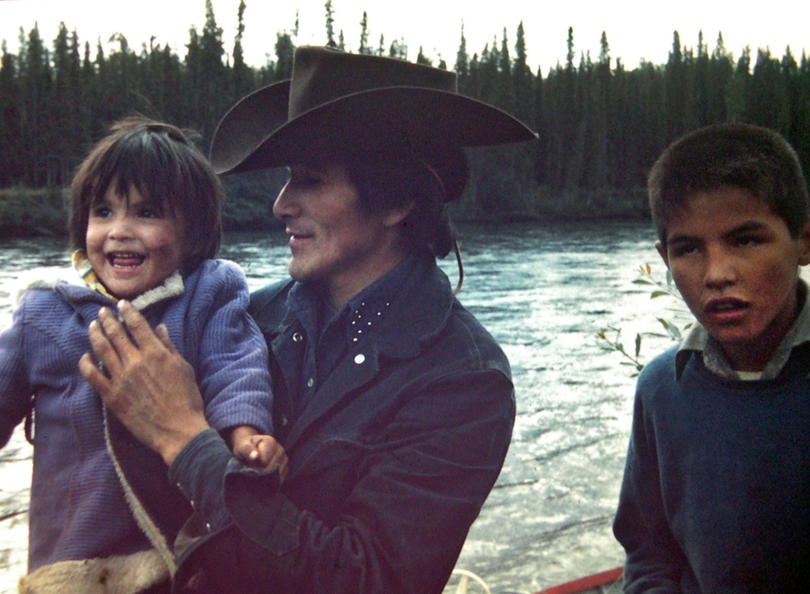 Chief Emil McCook with his daughter Cindy and son Victor, July 1972.